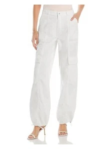 JONATHAN SIMKHAI Womens White Zippered Straight Leg Toggle Hems Cargo Pants S - Picture 1 of 9