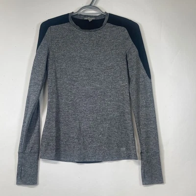 Forever 21 Activewear Top Long Sleeve Gray Black Thumb Hole Athletic Shirt S - Image 1 of 4