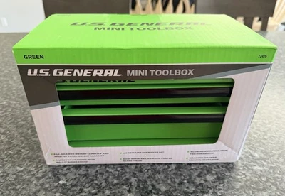 US GENERAL Mini Tool Box Harbor Freight Green - New In Box - Image 1 of 3