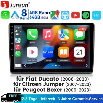 8Kern Android Carplay GPS Autoradio DAB+ Für Fiat Ducato Peugeot Boxer 2006-2024 - Bild 1 von 4