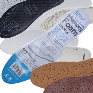 Plantillas ortopédicas de cuero de espuma viscoelástica deportes frescas cómodas para zapatos pies insertos - Imagen 1 de 7