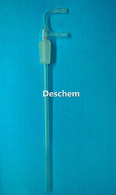 24/40,90 Bend,Laboratory Glass Long Stem Hose Inlet Adapter With Vacuum Adapter - Image 1 of 3