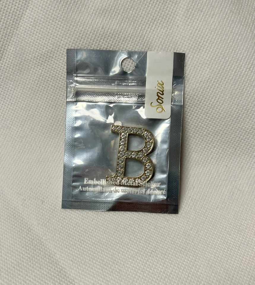 Sonix кристалл украшенный металлические буквы алфавита наклейка-прозрачный (B) - Изображение 1 из 1