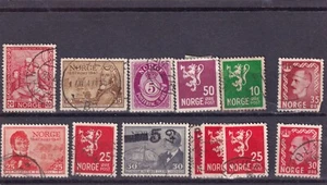 NORWAY NORGE LOT OF 13 VINTAGE STAMPS - Picture 1 of 1