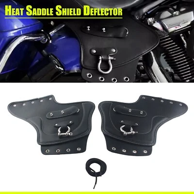 For Harley Suzuki Kawasaki Yamaha Honda PU Leather Heat Saddle Shield Deflector - Image 1 of 4