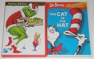 Kid DVD Lot - Dr. Seuss How the Grinch Stole Christmas (Used) The Cat in the Hat - Picture 1 of 1