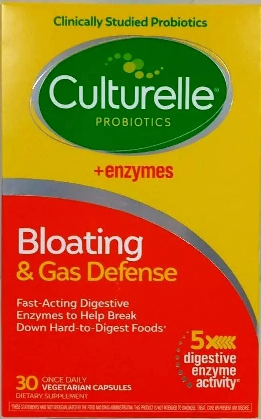 Culturelle Probiótico Hinchazón y Defensa de Gases 30 Cápsulas Vegetarianas 08/2026 Foto 1 de 1