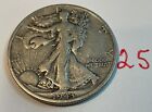 1943-S Walking Liberty 90% Silver US Half Dollar Coin San-Francisco Mint Nice 25