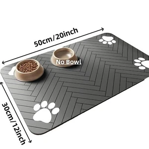 Absorbent Pet Feeding Mat - Waterproof Placemat for Dog & Cat Food Bowls - Picture 1 of 12