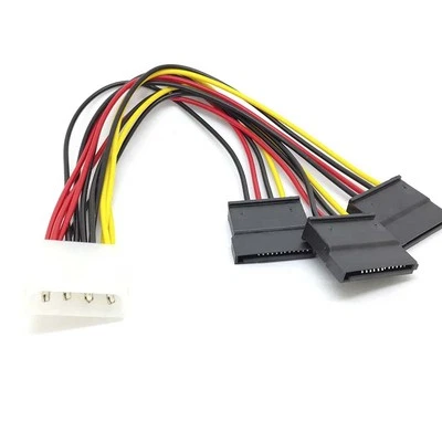 4 pin IDE Molex to 3 Serial ATA SATA Power  Splitter  Cable connectors  /BX - Bild 1 von 4