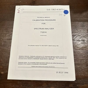 HP 71201A Spectrum Analyzer Calibration Procedure Technical Manual - Picture 1 of 1