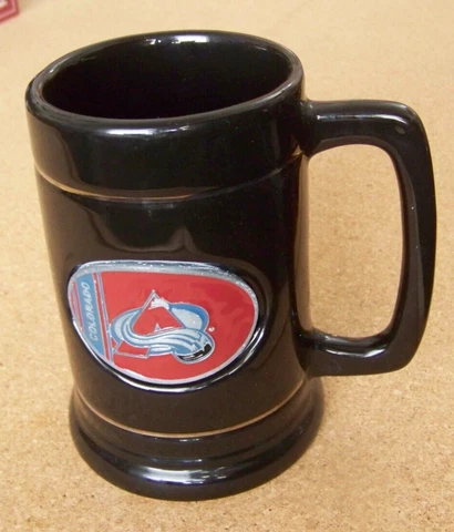Colorado Avalanche ceramic pewter logo tankard stein mug cup black c41355 Cover