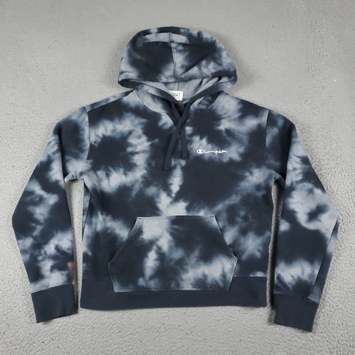 VETEMENTS Maglione Champion donna piccolo blu grigio tie dye pullover felpa con cappuccio *