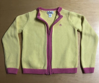 Chaqueta tejida Lilly Pulitzer 100 % algodón amarillo y rosa para niñas talla 6X  Foto 1 de 4