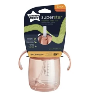 Tommee Tippee Superstar Weighted Straw Cup for Toddlers | 10oz, 6+ Months, Pink - Picture 1 of 1