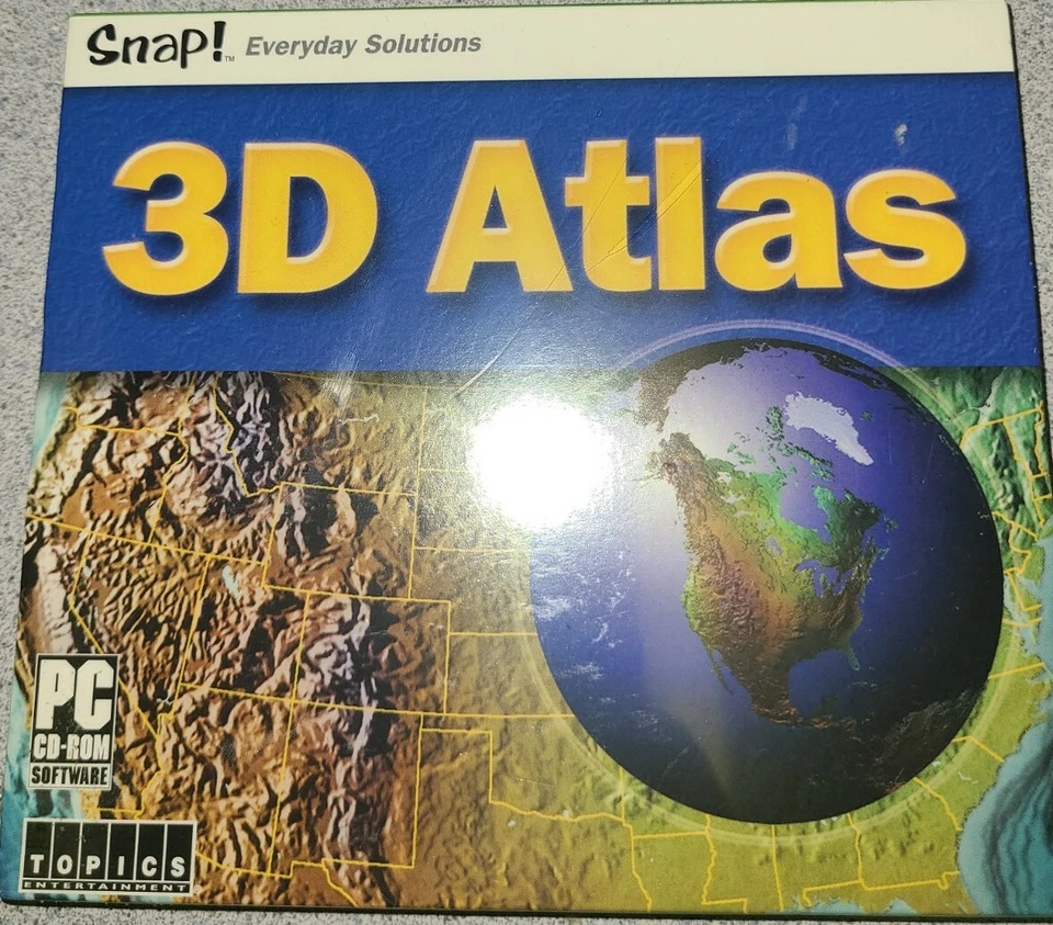 VTG 2003 3D ATLAS PC CD-ROM Software By SNAP! WINDOWS 95 98 1.6 M PLACES & STATI - Image 1 of 4