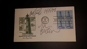 Autogramm ALFRED E SMITH IV & TOM BROKAW auf FDC Sandy Hook Lighthouse Cover 1998 - Bild 1 von 1