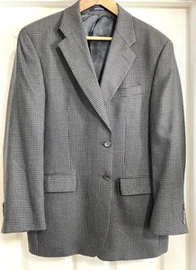 Lauren Ralph Lauren Men's 40R Gray Black Houndstooth Blazer 100% Wool Jacket - Picture 1 of 13