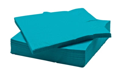 IKEA FANTASTISK Paper Napkin, Turquoise, 40x40 cm, 15 3/4" x 15 3/4", Brand NEW - Image 1 of 4