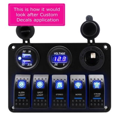 12V LED 5 Gang On/Off Rocker Switch Panel Car Truck Boat Marine Inline Fuse Box