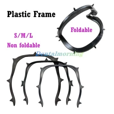 Soportes de marco de hoja de presa de goma dental de plástico negro no plegables/plegables Foto 1 de 4