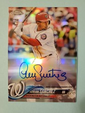 ADRIAN SANCHEZ 2018 TOPPS CHROME AUTO HOLO REFRACTOR ROOKIE CARD SP# 472/499