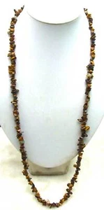 7-8mm Baroque Natural Yellow Tiger's-eye Necklace for Women Long Nekclace 32" - Picture 1 of 4
