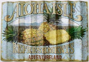 Disney Parks ALOHA ISLE Adventureland Erfrischungen Replik Requisite Schild Wandrelief - Bild 1 von 1