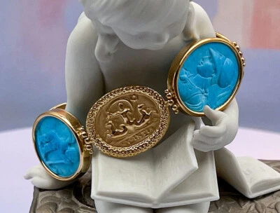 TAGLIAMONTE Designs (2144B) 925SS/YGP Magnesite Cameo Bracelet*Reg.$500 - Image 1 of 4