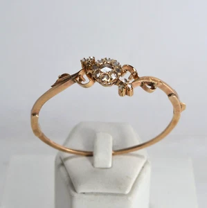 BRACCIALE ANTICO  ORO 9KT CON DIAMANTI TAGLIO A ROSA INIZIO 900   OKT 09-01 - Picture 1 of 4