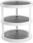 Yesland 3 Tier Lazy Susan Turntable - 12'' Round Tiered Rotating White/Gray 