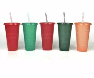 Starbucks 2019 tazas frías navideñas paquete de 5 oz BPA gratis nuevo en caja nuevo - Imagen 1 de 3