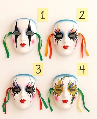 Colorful Painted Venetian Style Mini Masks Gifts, Party Favors & Wall Decor - Image 1 of 4