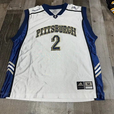 Vtg Pitt Panthers Basketball #2 Jersey Adidas Y2K Men’s Medium White Pittsburgh - Image 1 of 4