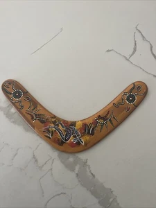 Boomerang australiano 12" autentico fatto a mano firmato dall'artista BELLISSIMO! LEGGI!!! - Foto 1 di 4