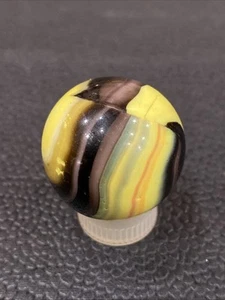 Vtg 1” Marble King Hybrid Rainbow Blended Bumblebee Patch Ribbon Shooter Marble - Picture 1 of 24