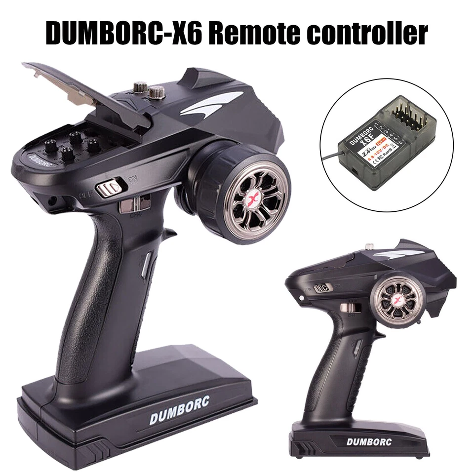 6CH 2.4G Transmitter RC Controller X6F Receiver For RC Car Boat Tank - Image 1 of 4