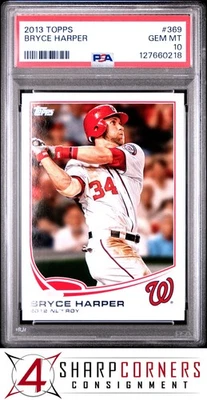 Bryce Harper Nationals 2013 Topps #369 NL R.O.Y PSA 10 Foto 1 de 3