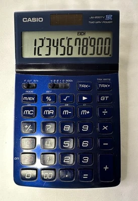 Casio JW-200TV Two Way Powered Desktop Calculator 12 Digit TESTED! - Image 1 of 4