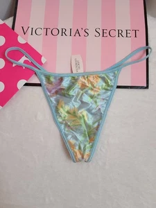 Rare VTG Victoria's Secret Second Skin Satin V-string Thong Panty Size M Floral - Picture 1 of 7