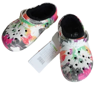 crocs Classic Lined Tie-Dye Kinder Haus-Schuhe gefütterte Clogs Gr.29/30 Neu - Bild 1 von 4