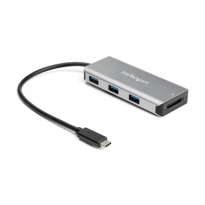 STARTECH Hub USB-C 3 Porte con Lettore Schede SD 10 Gbps Nero - Immagine 1 di 4