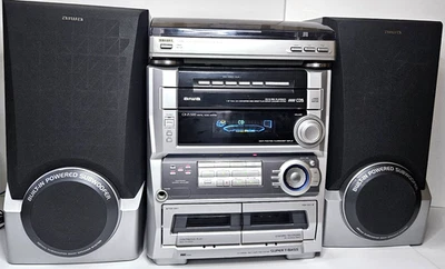 AIWA CX-ZL500 5 Disc CD Sound system W/ PX-E860 Record Player. Repair or Parts - Image 1 of 4