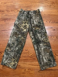 Carhartt Realtree Xtra Camo Carpenter Jeans Boys Sz 12 Cotton Duck Dungaree Pant - Picture 1 of 9