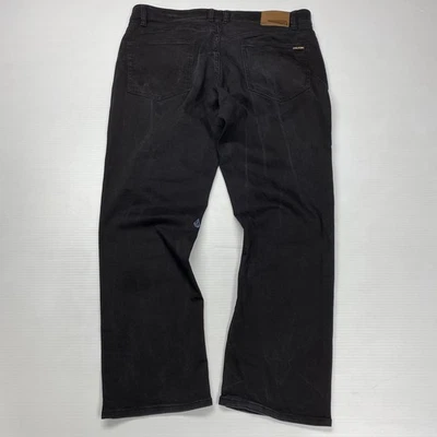 Volcom Mens Denim Pants 38 Black Solver Modern Straight Leg Logo Retro Y2K Punk - Image 1 of 4