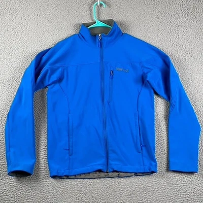 Marmot Blue S/P Full Zip Softshell Jacket Coat Fleece Lined Outdoor Hiking Layer - Image 1 of 4