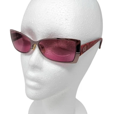 Gafas de sol ETRO rosa metalizadas estampado paisley y2k con estuche logo estrás Foto 1 de 4