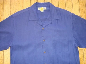 TOMMY BAHAMA MEN'S 100% SILK BUTTON UP BLUE SHIRT SIZE SMALL HARDLY WORN! - Picture 1 of 9