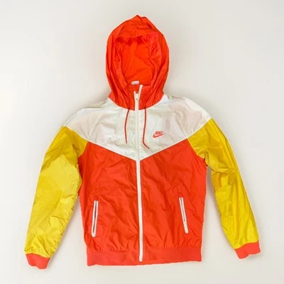 Nike ретро стиль 1980-х / 1990-х Track куртка полный молнии оранжевый/желтый/белый (средний) - Изображение 1 из 4