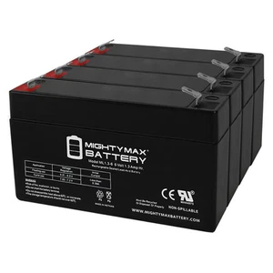 Mighty Max 6V 1.3Ah SLA Replacement Battery for BatteryGuy BG-612 - 4 Pack - Picture 1 of 6